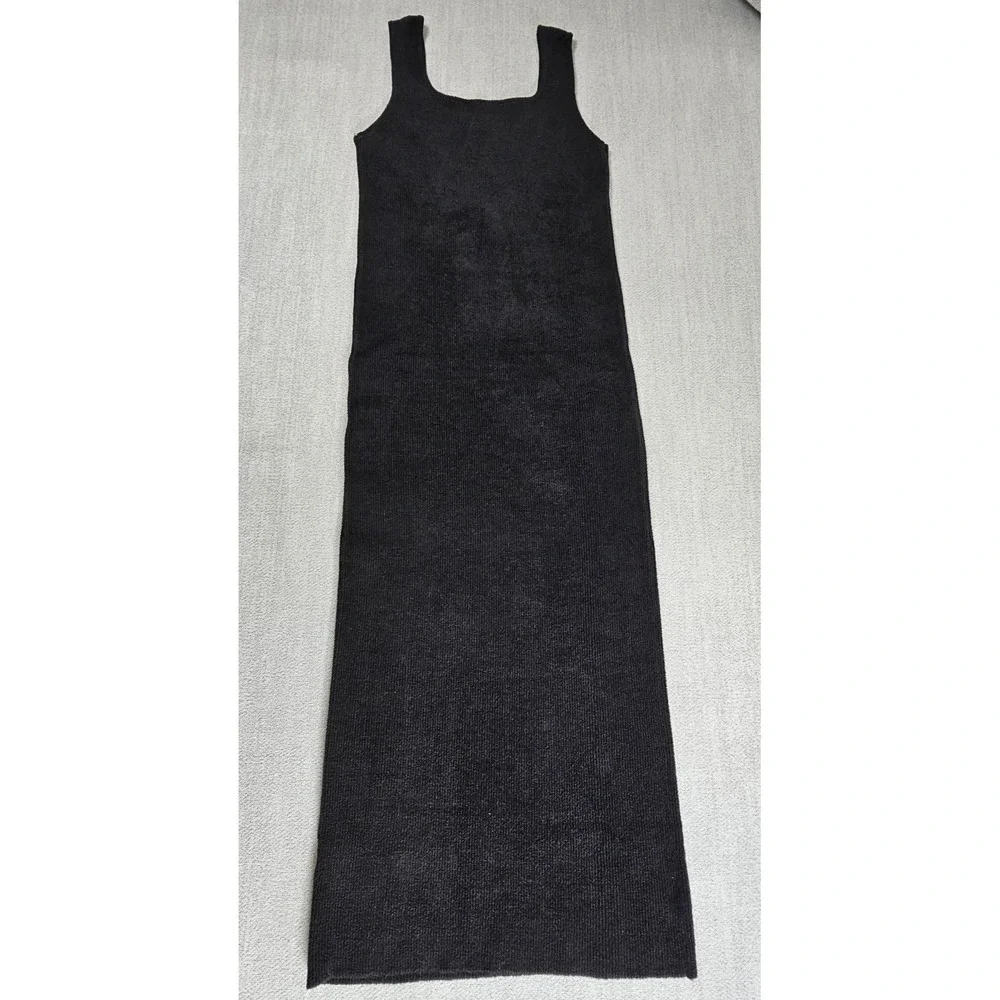 Torn by Ronny‎ Kobo Gigi Black Knit Sleeveless Square Neck Sweater Midi Dress